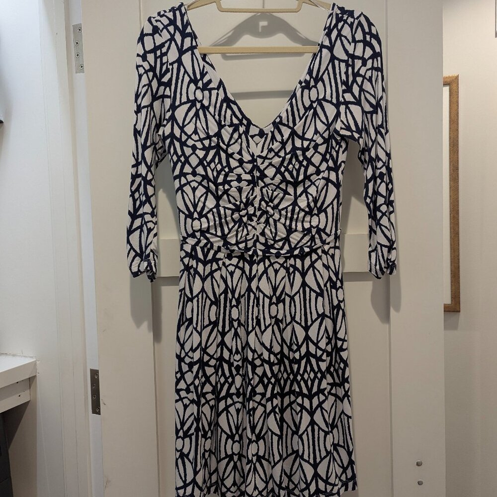TART Collections long sleeve navy patterned dress